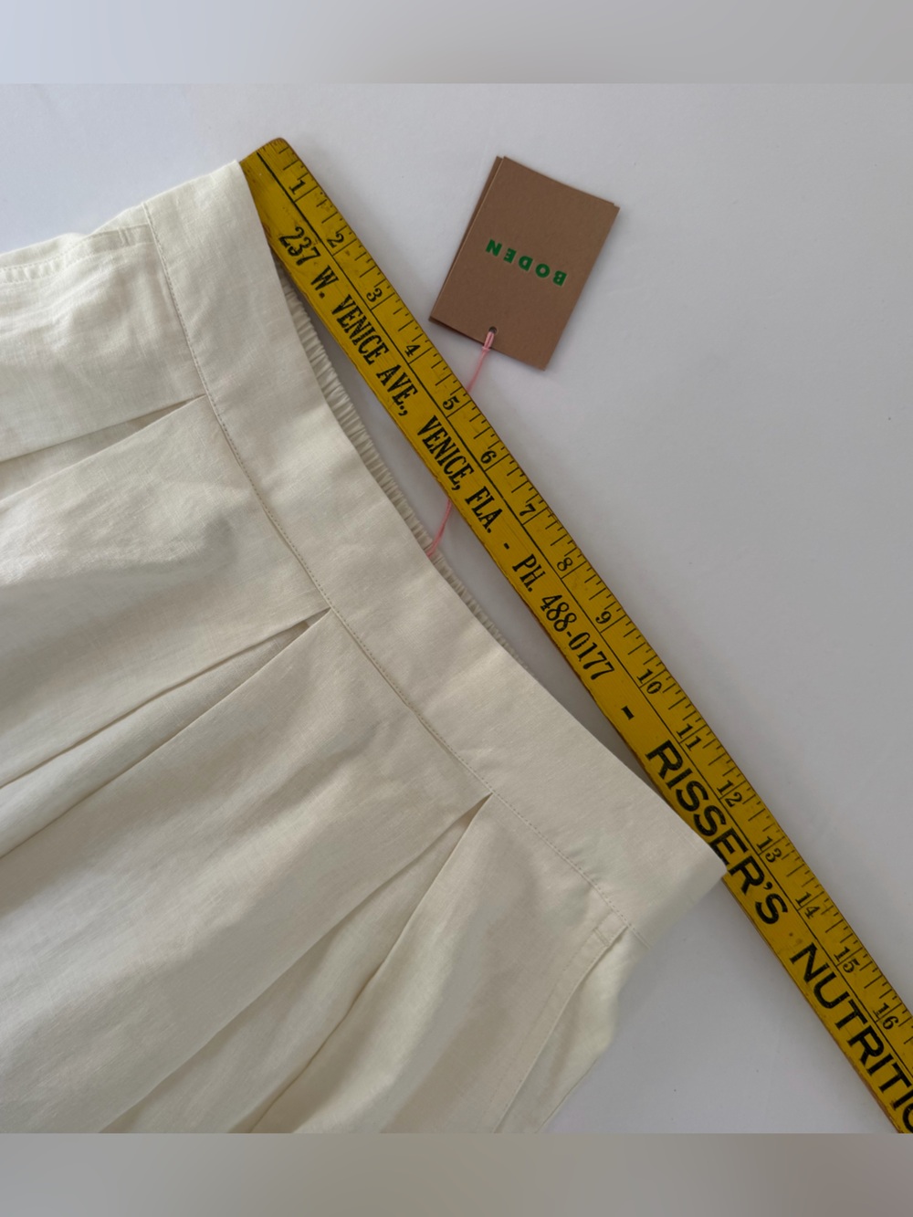 Boden Verity Linen Embroidered Floral Trim Pleated Midi Skirt US 6R - Picture 9 of 16